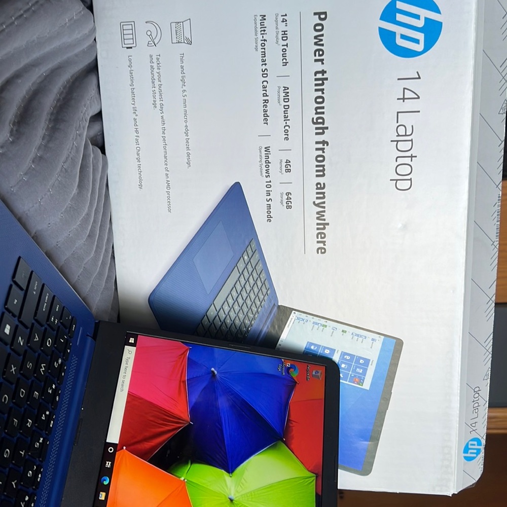 HP 14 laptop touch screen 4 gigabytes of memory and 64 GB of storage